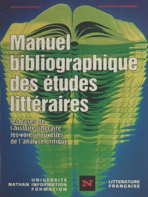 cover image of Manuel bibliographique des études littéraires